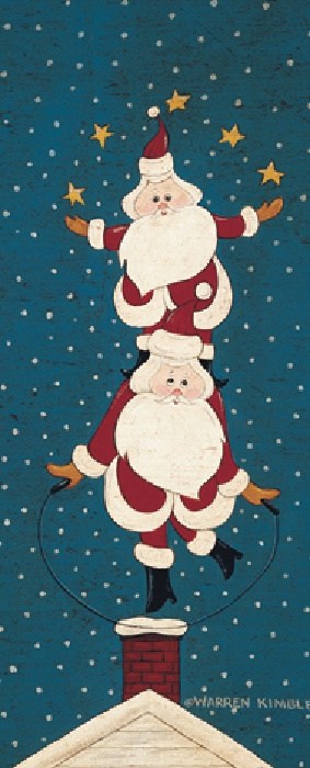 Warren Kimble Juggling Santas